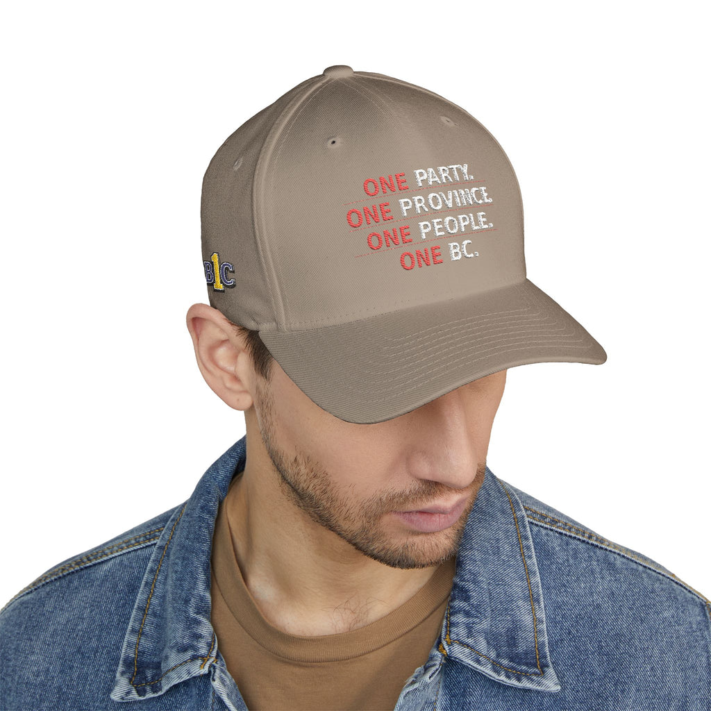 One Party, One Province, One People, One BC - Structured cap-Embroidered-Flex fit