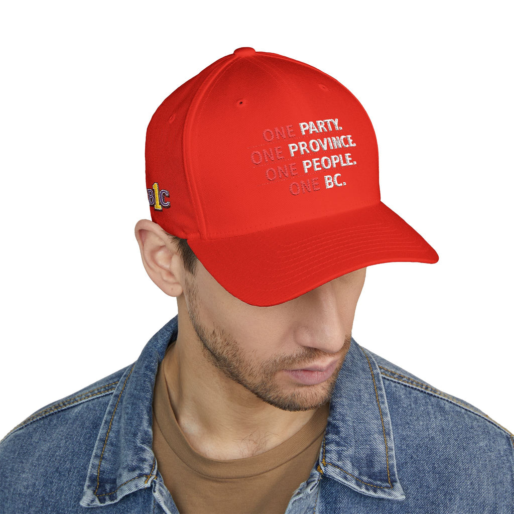 One Party, One Province, One People, One BC - Structured cap-Embroidered-Flex fit