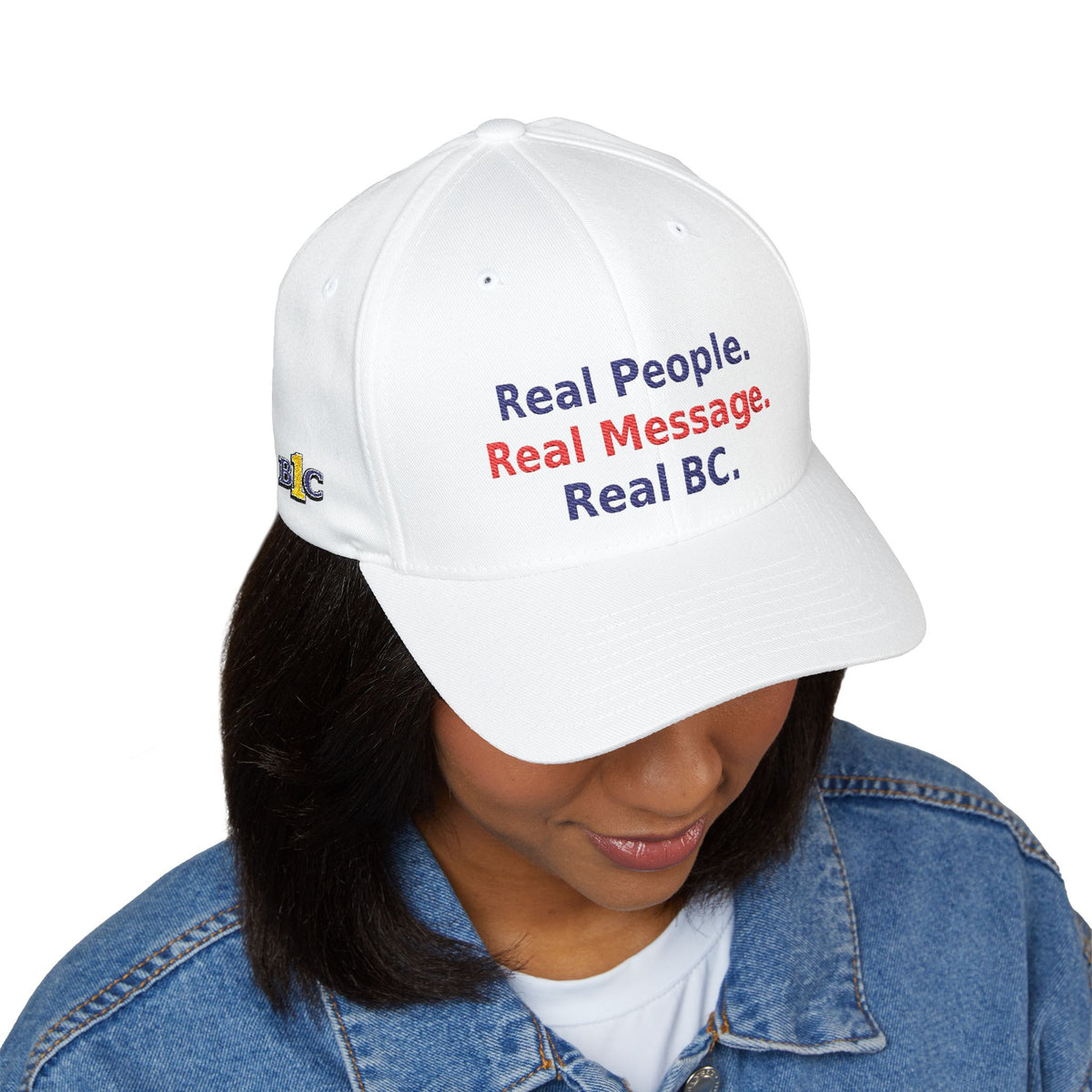 Real People. Real Message. Real BC.- Structured cap-Embroidered-Flex fit