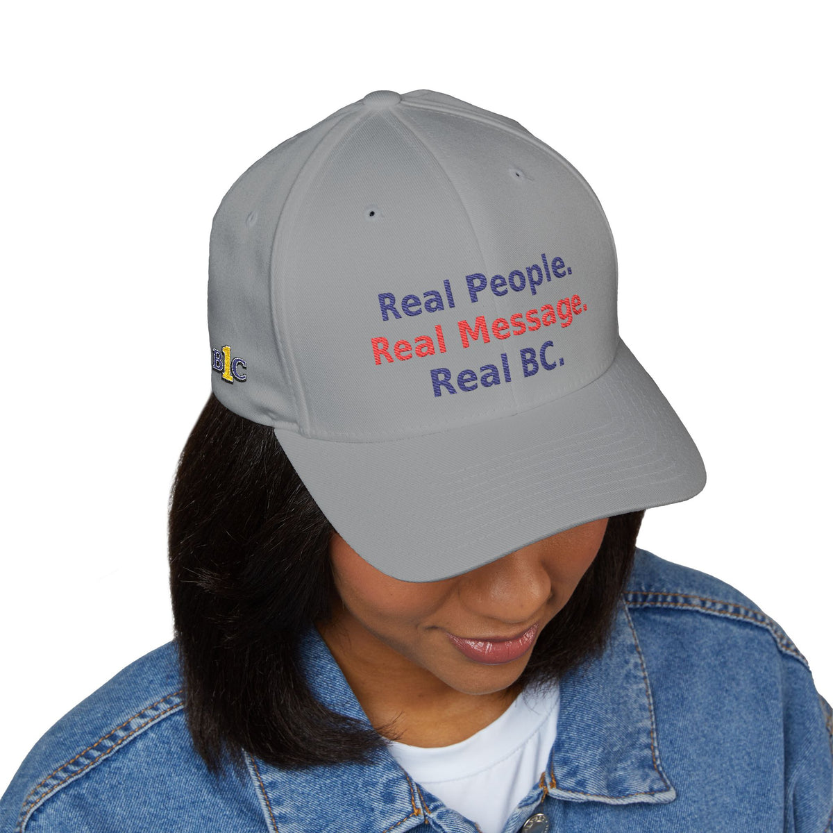 Real People. Real Message. Real BC.- Structured cap-Embroidered-Flex fit