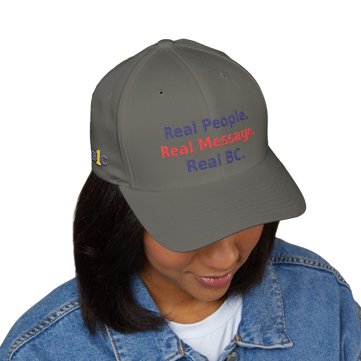 Real People. Real Message. Real BC.- Structured cap-Embroidered-Flex fit