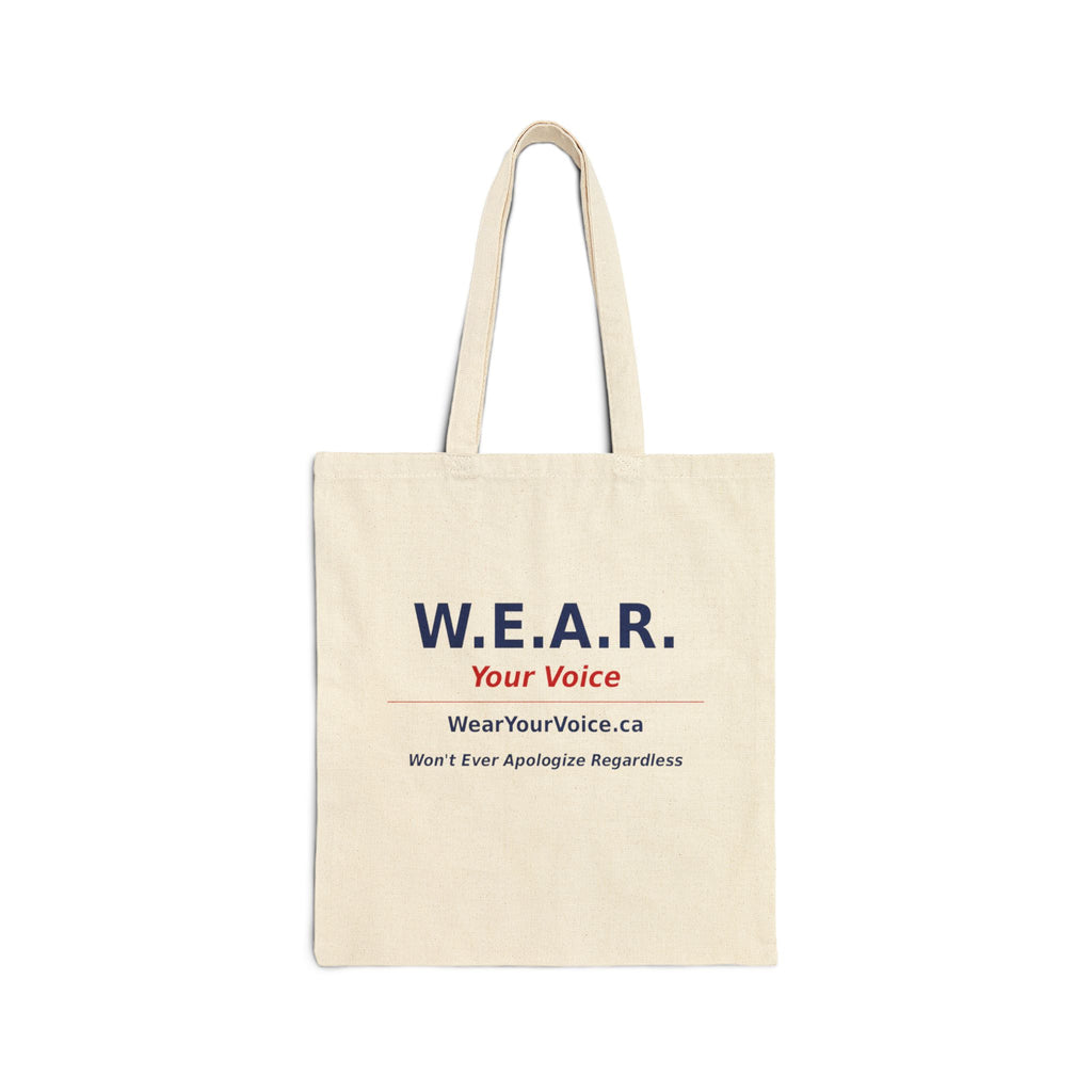 Canvas Tote Bag — W.E.A.R. Your Voice/ One Party, One Province One People One BC