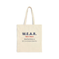 Canvas Tote Bag — W.E.A.R. Your Voice/ One Party, One Province One People One BC