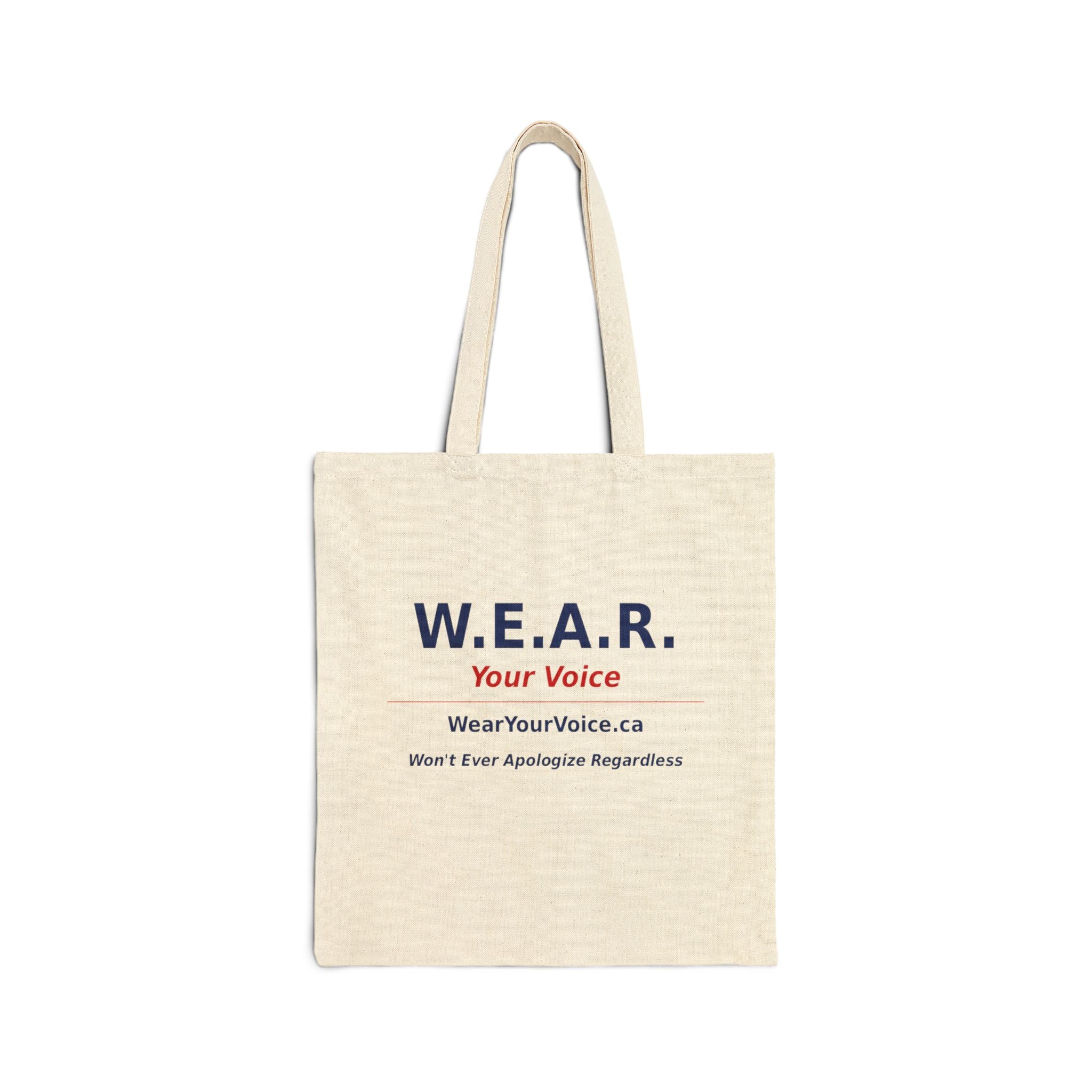Canvas Tote Bag — W.E.A.R. Your Voice/ One Party, One Province One People One BC