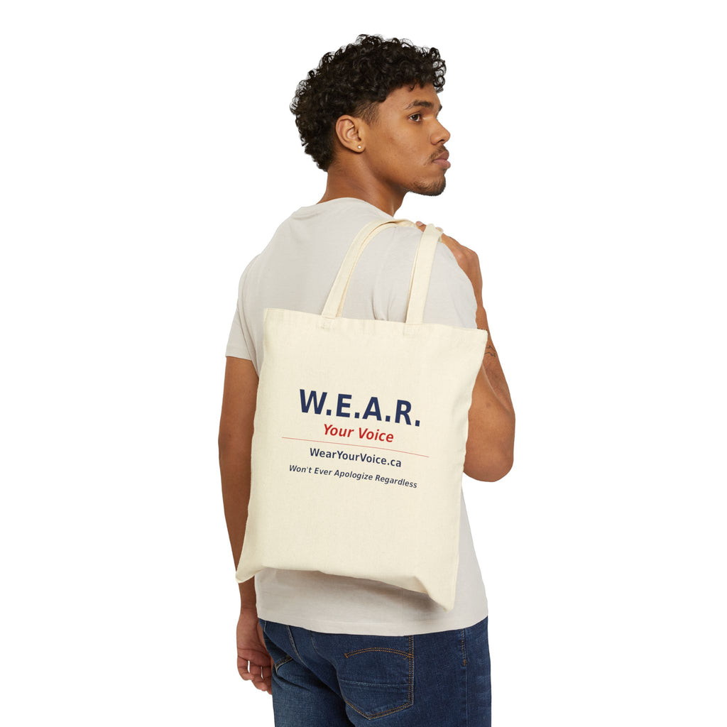 Canvas Tote Bag — W.E.A.R. Your Voice/ One Party, One Province One People One BC - view 3