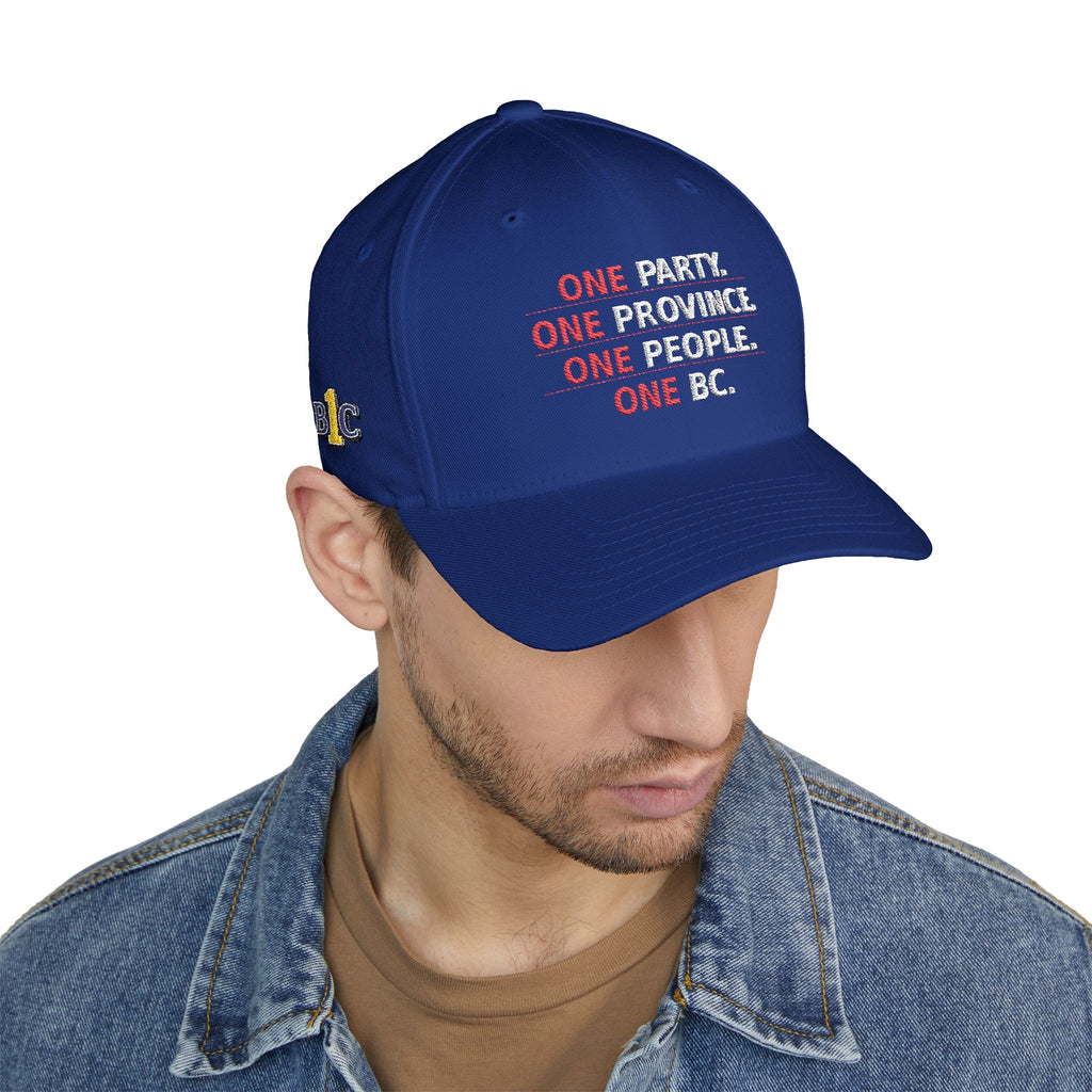 One Party, One Province, One People, One BC - Structured cap-Embroidered-Flex fit