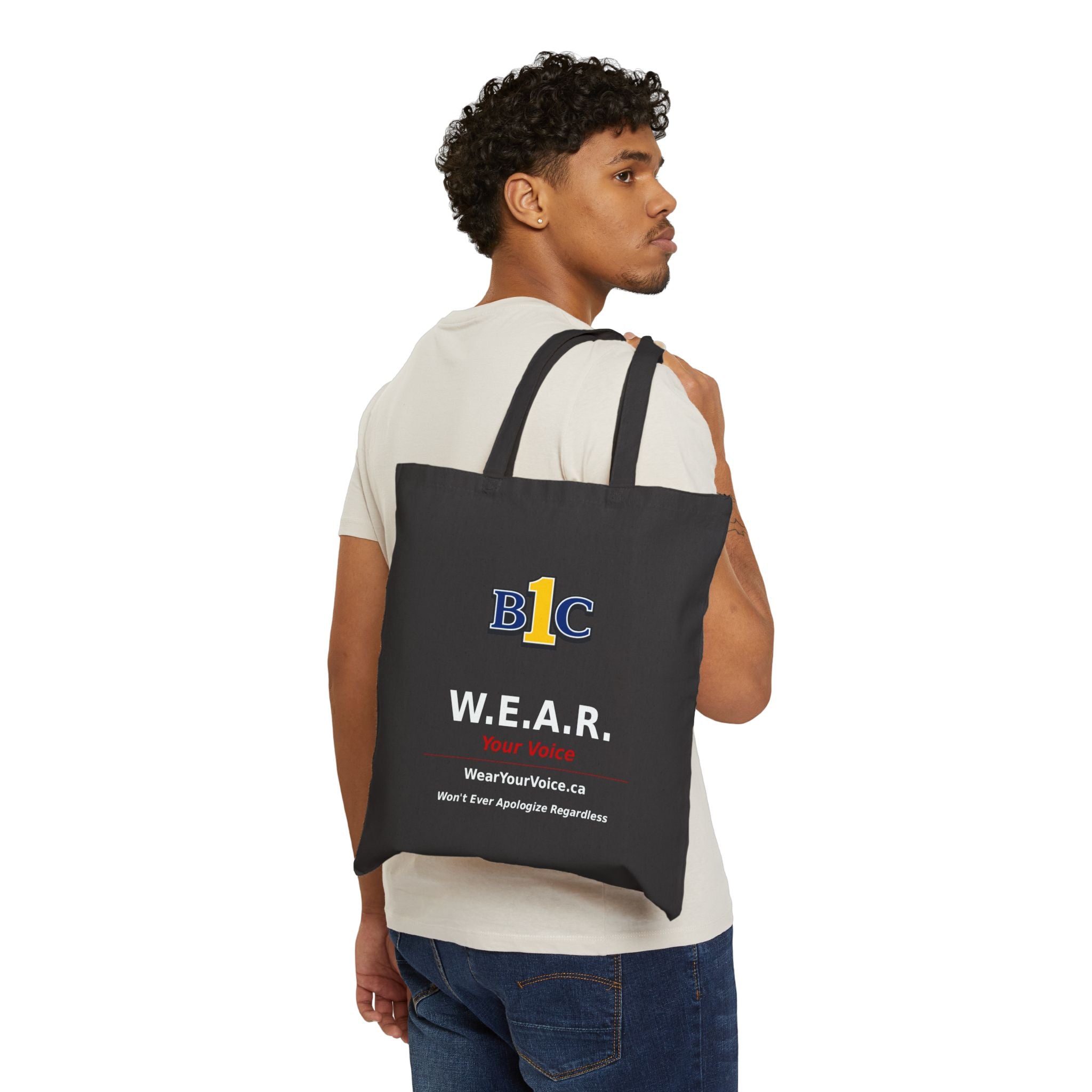Canvas Tote Bag — W.E.A.R. Your Voice / There's Only One Party With The Backbone To Say It.